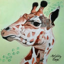 Giraffe, opdracht voor een kinderkamer.