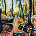 Dit werk is gemaakt naar aanleiding van een wandeling in het Zuid Limburg landschap. formaat 80x120. techniek: acryl met olieverf.