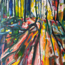 Het Elzetter Bos nabij Vijlen (Limburg). Acryl op doek. 80x120.